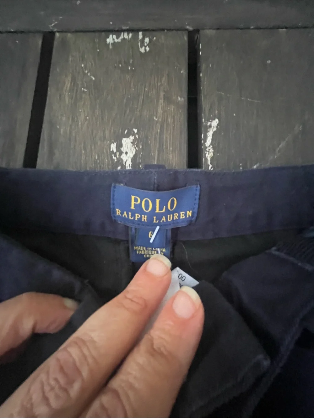 NWT Ralph Lauren Girls Navy Chino Pants in size 6 adjustable waist